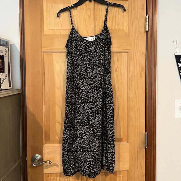 Midi Length Leopard Dress with Slit - Picture 1 of 2